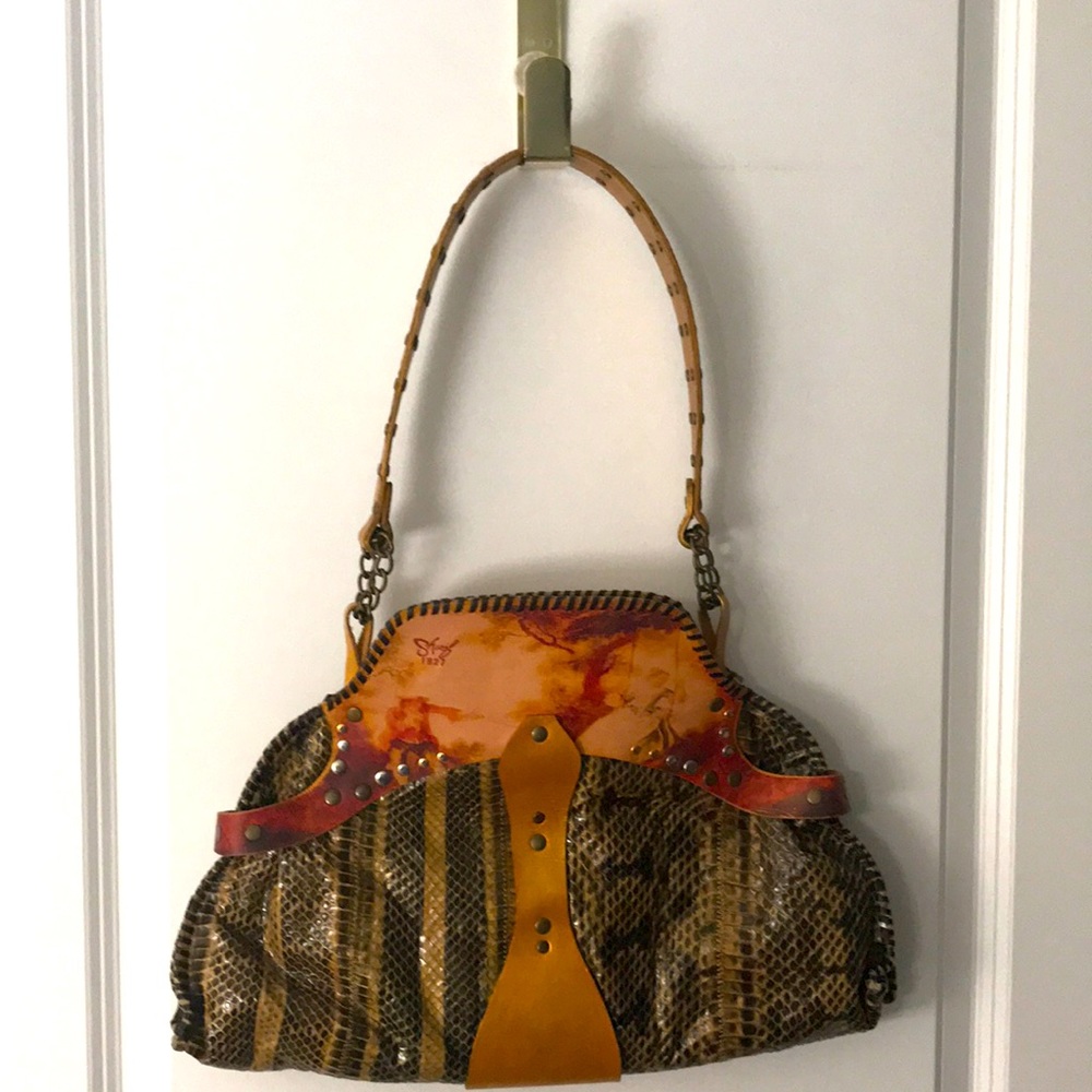 Sharif Snake Skin Hobo handbag
